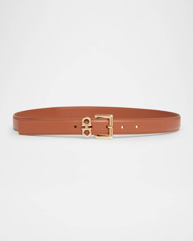 Gancini Calfskin Leather Belt